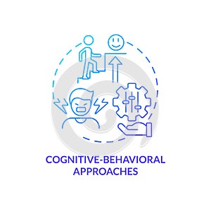 Cognitive behavioral approaches blue gradient concept icon