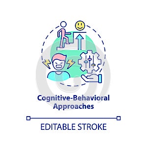 Cognitive behavioral approaches concept icon