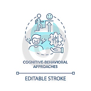 Cognitive behavioral approaches turquoise concept icon