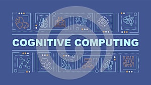 Cognitive computing text with creative thin linear icons