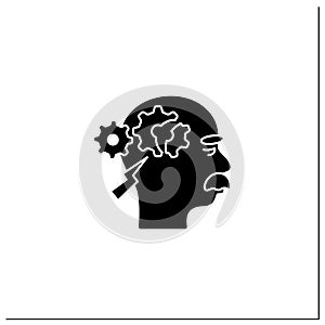 Cognitive deficits glyph icon