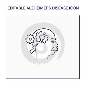 Cognitive deficits line icon