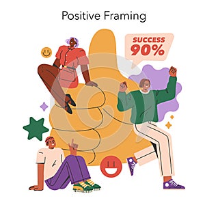 Cognitive Framing. Flat Vector Illustration