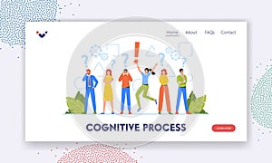 Cognitive Process Landing Page Template. Critical Thinking Concept, Business Characters Men Women Making Decision