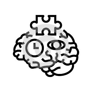 cognitive skills neuroscience neurology line icon vector illustration