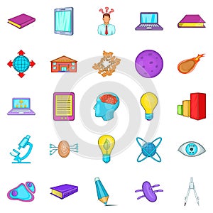 Cognizance icons set, cartoon style