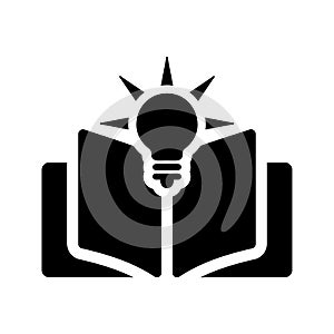 Cognize, know, knowledge icon. Black vector graphics photo