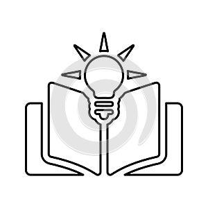 Cognize, know, knowledge outline icon. Line art vector