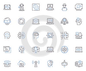Cognoscenti line icons collection. Knowledgeable, Astute, Discerning, Wise, Educated, Cultured, Perceptive vector and
