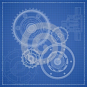 Cogs blueprint stylized draft