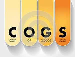 COGS - Cost of Goods Sold acronym, business concept background