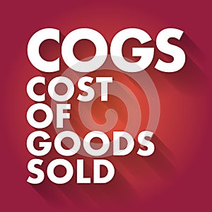 COGS - Cost of Goods Sold acronym, business concept background