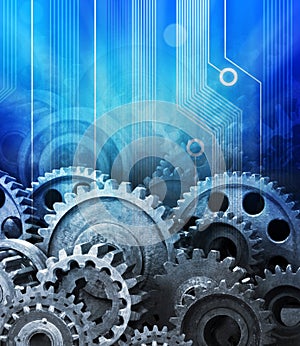 Cogs Data Computer Technology Background