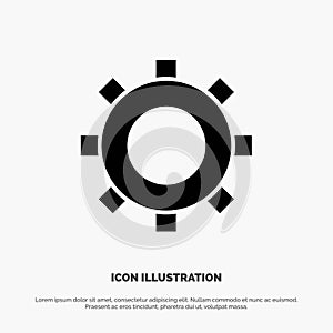 Cogs, Gear, Setting solid Glyph Icon vector