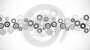 Cogs and gear wheel mechanisms. Concepts and ideas for hi-tech digital technology and engineering design. Abstract