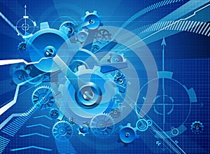 Cogs and Gears Blue Business Background