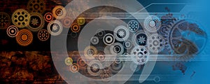 Cogs gears industrial business background. background integration. technology banner background. vector illustration.