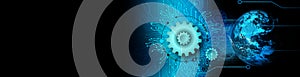 Cogs gears industrial world business background. background integration. technology banner background. vector illustration.