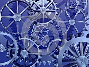 Cogs gears machinery wheels