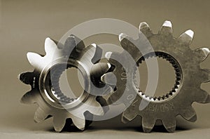 Cogs and gears in sepia