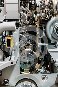 Cogs, Gears and Wheels Inside Truck Engine