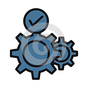 Cogs line isolated vector icon can be easily modified and edit