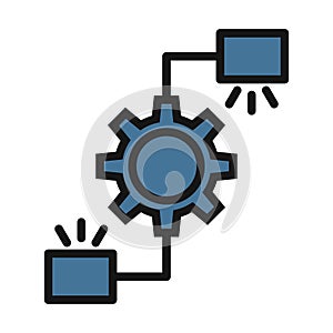 Cogs line isolated vector icon can be easily modified and edit