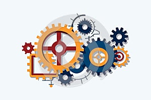 cogs machine vector flat minimalistic isolated illustration