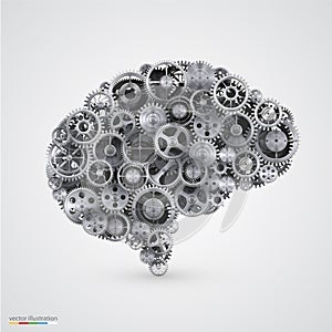 Cogs in the shape of a human brain