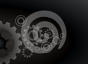 Cogs wheels black color background vector design.