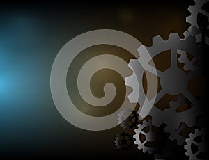 Cogs wheels dark and lights background vector design.