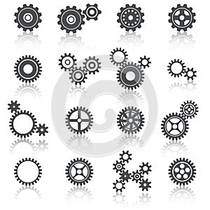 Cogs Wheels and Gears Icons Set photo