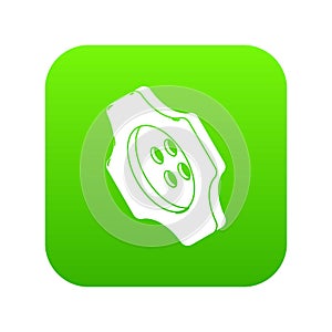 Cogwheel clothes button icon green vector