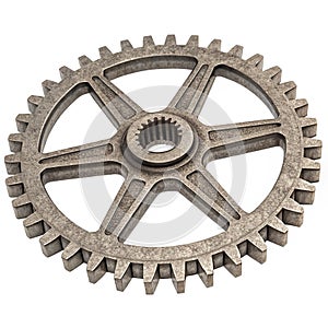 Cogwheel 3D icon isolated on white background photo