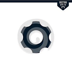 Cogwheel design related to setting icon, glyph style