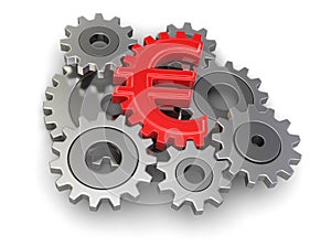 Cogwheel euro (clipping path included)