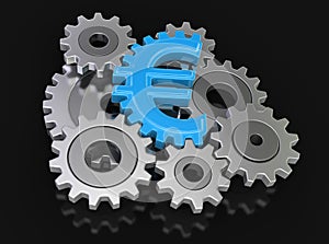 Cogwheel euro (clipping path included)