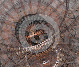 Cogwheel fractal, steampunk design