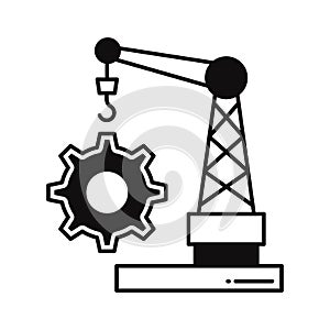 Cogwheel lifter Vector Icon which can easily modify or edit