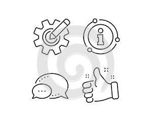 Cogwheel line icon. Engineering tool sign. Edit settings. Vector