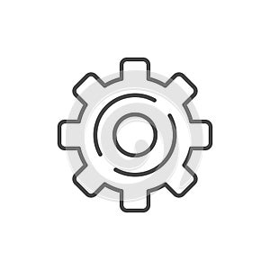 Cogwheel line icon or mechanical concept