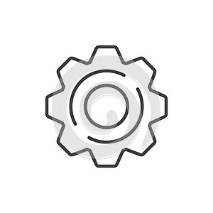Cogwheel line icon or mechanical concept