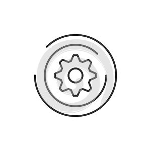 Cogwheel line icon or mechanical concept