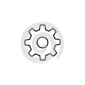 Cogwheel mechanism icon. outline gear icon. mechanism concept. Stock Vector illustration isolated on white background