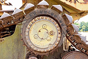 Cogwheel of the Old tractor , crawler wheel