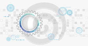 Cogwheel for science experiment presentation, Futuristic high tech concept. Business and industry internet banner. The mechanism photo