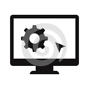 Cogwheel on screen  Vector Icon which can easily modify or edit