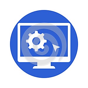 Cogwheel on screen  Vector Icon which can easily modify or edit
