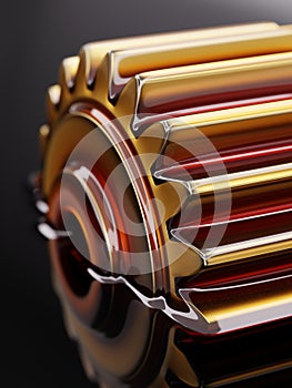 Cogwheel Submerged in Lubricant Oil Concept 3d Illustration