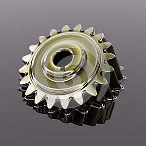 Cogwheel Submerged in Lubricant Oil Concept 3d Illustration